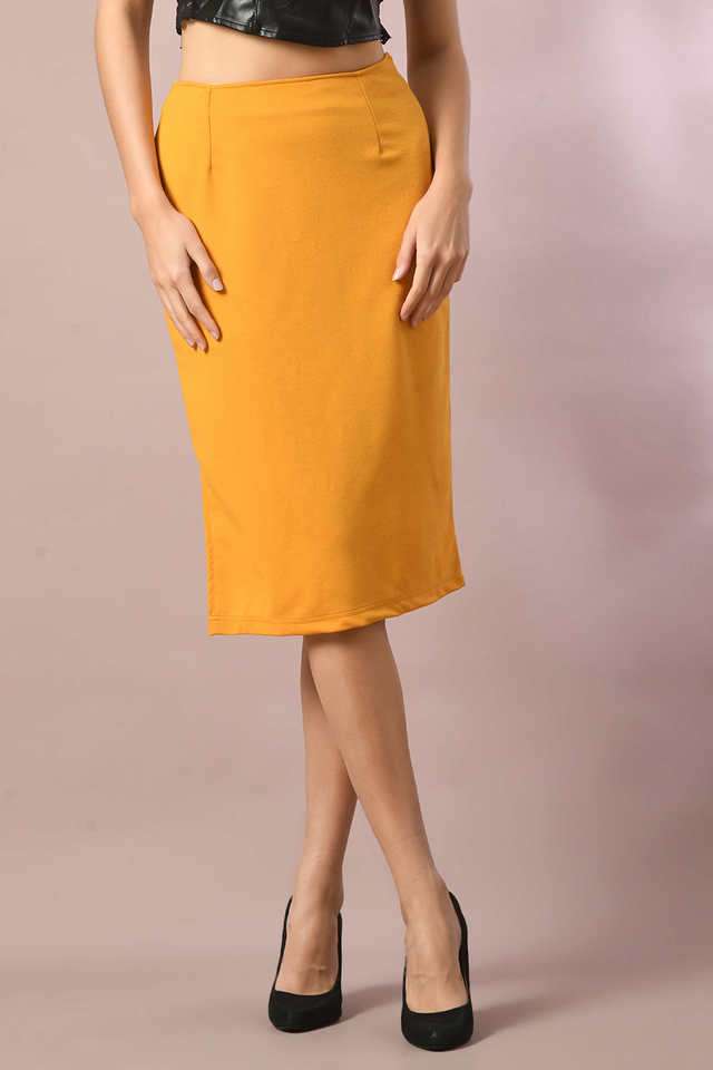 myshka Regular Fit Knee Length Polyester Women Casual Wear Skirts-picture-40