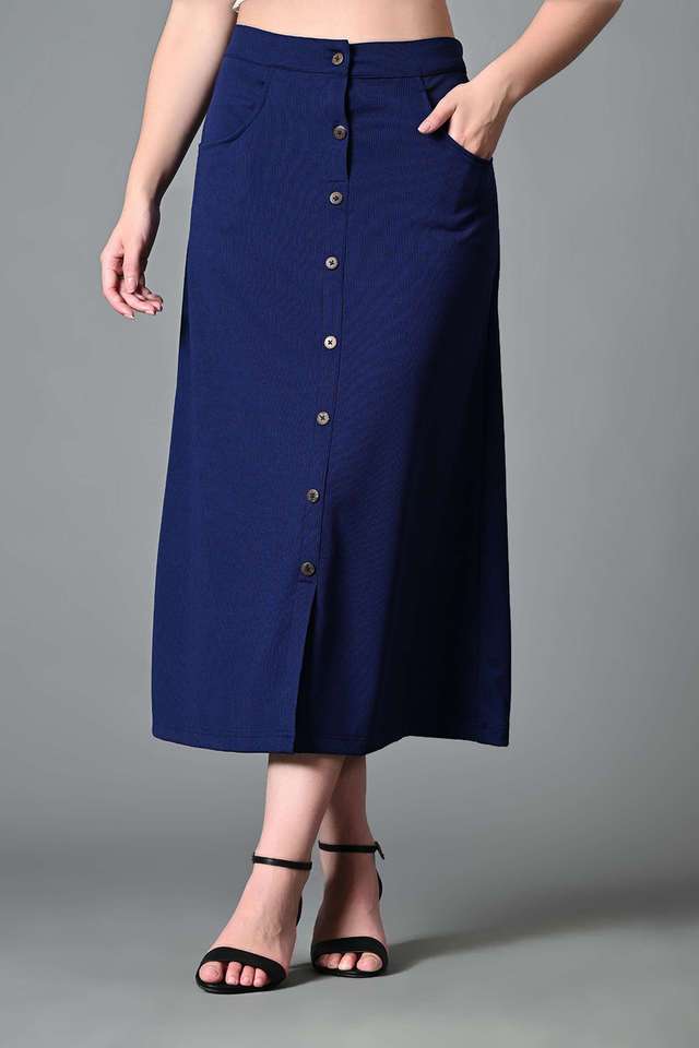 myshka Relaxed Fit Calf Length Lycra Women Casual Wear Skirts-picture-26
