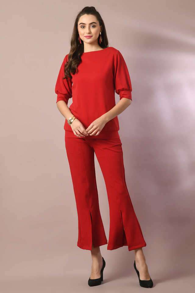 myshka Solid Polyester Boat Neck Women Top-picture-22