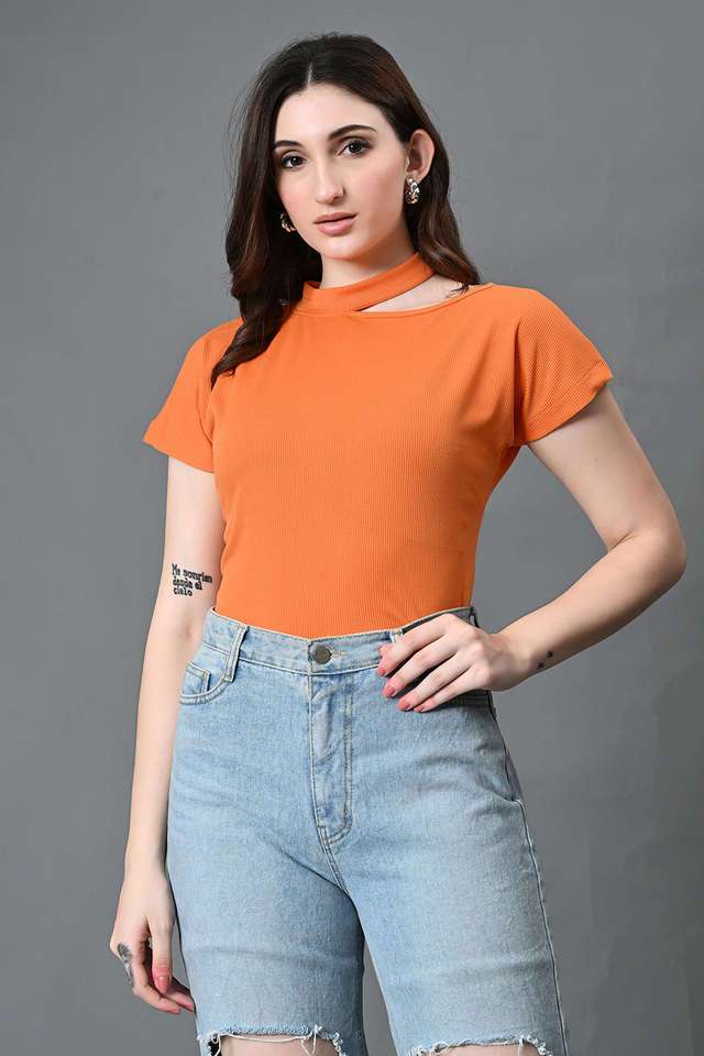 myshka Solid Lycra High Neck Women Top-picture-34