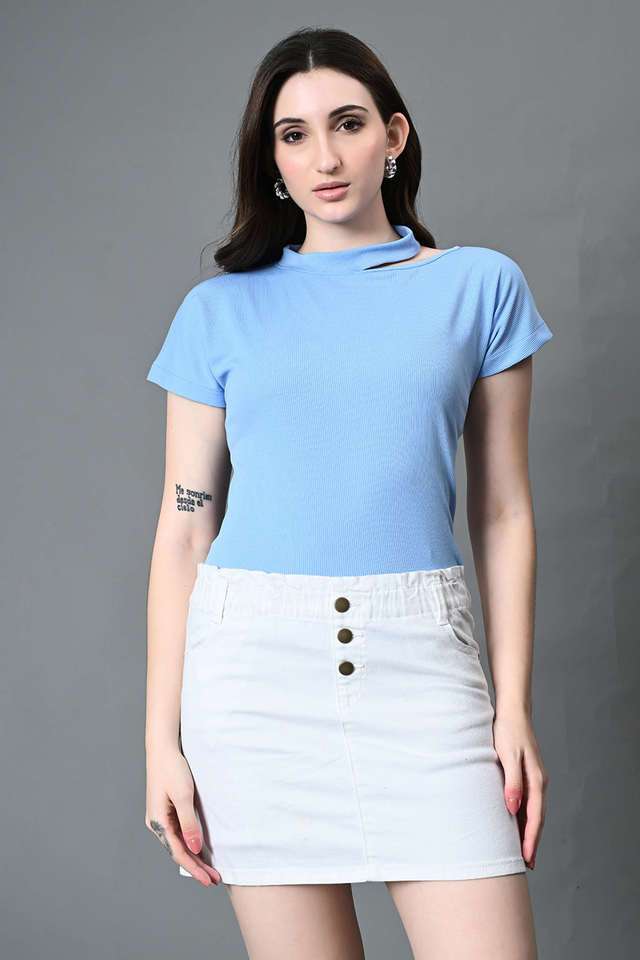 myshka Solid Lycra High Neck Women Top-picture-36