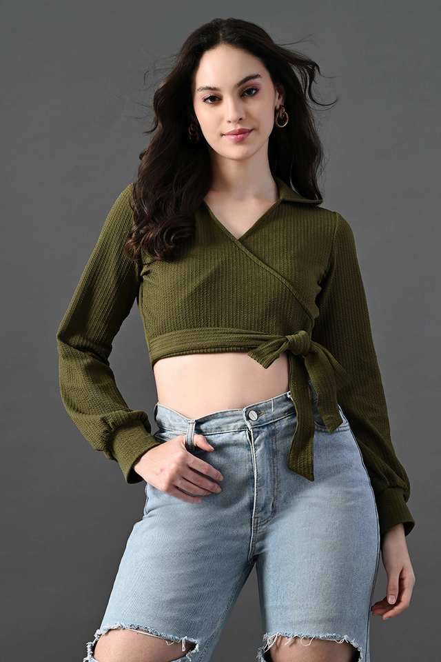 myshka Solid Polyester Collared Women Top-picture-15