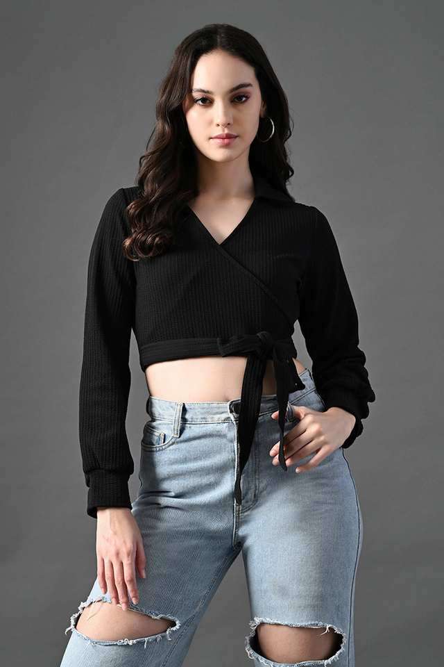 myshka Solid Polyester Collared Women Top-picture-17