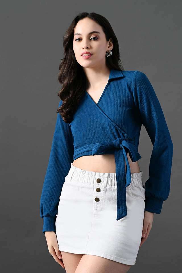 myshka Solid Polyester Collared Women Top-picture-12