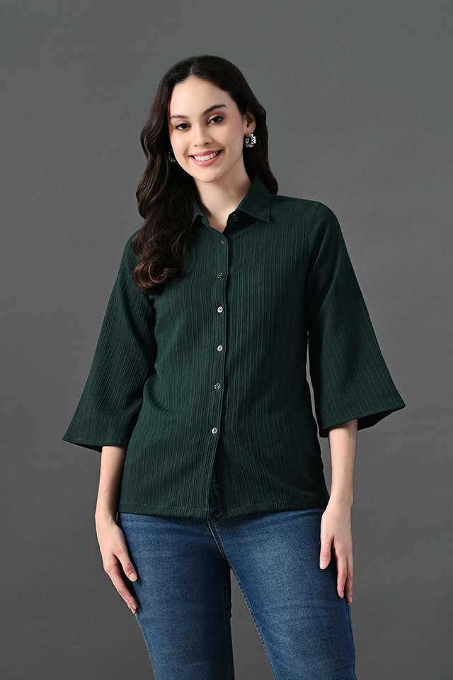 myshka Solid Polyester Collared Women's Top-picture-13