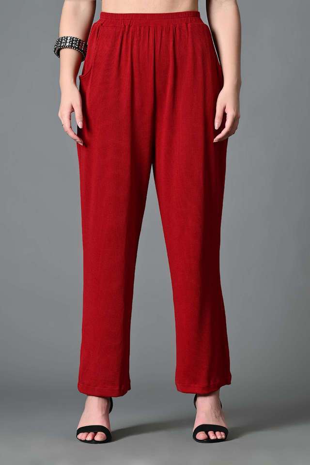 myshka Solid Relaxed Fit Lycra Women Casual Wear Trouser-picture-36