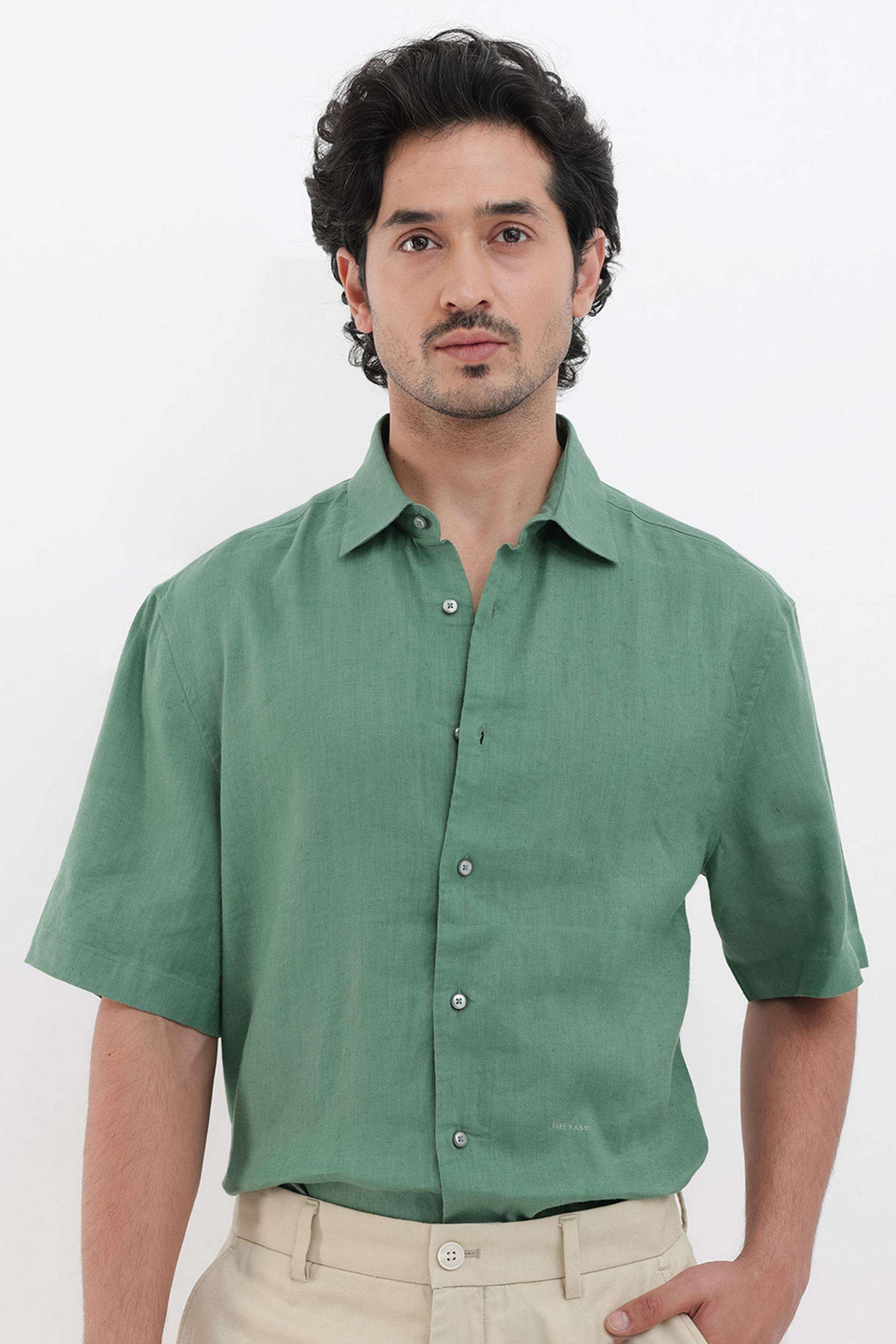 Solid-Cotton-Regular-Fit-Men-Casual-Wear-Shirt
