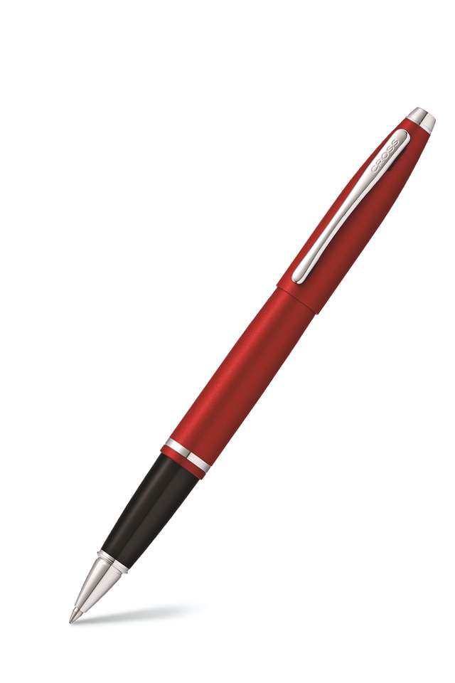 Calais-Crimson-Red-Lacq-W-Chrome-Appts-Rolling-Ball-Pen