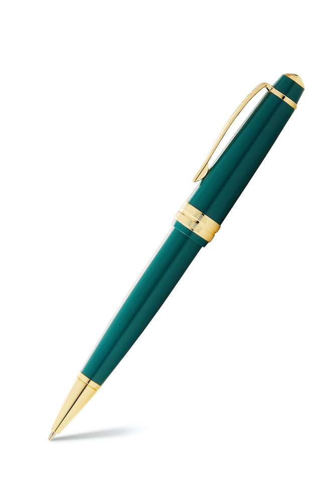 Bailey-Light-Green-Resin-Ballpoint-Pen-With-Gold-Plate-Appts