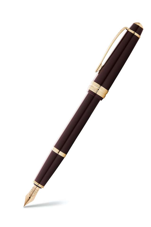 Bailey-Light-Burgundy-(Red)-Resin-Fountain-Pen-Pen-With-Gold-Plate-Appts---Med-Nib