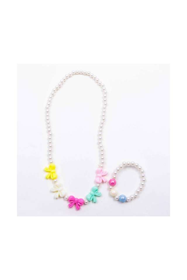 Multi-Beads-Bow-Necklace-&-Bracelet