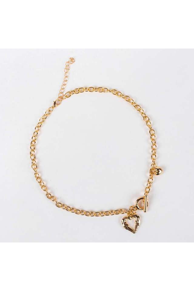Attractive-Chain-Necklace-With-Heart-Shaped-Pendants