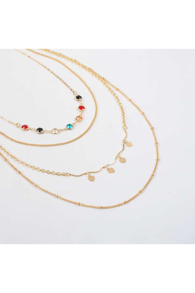 Attractive-Layered-Chain-Necklace-With-Fashionable-Pendants