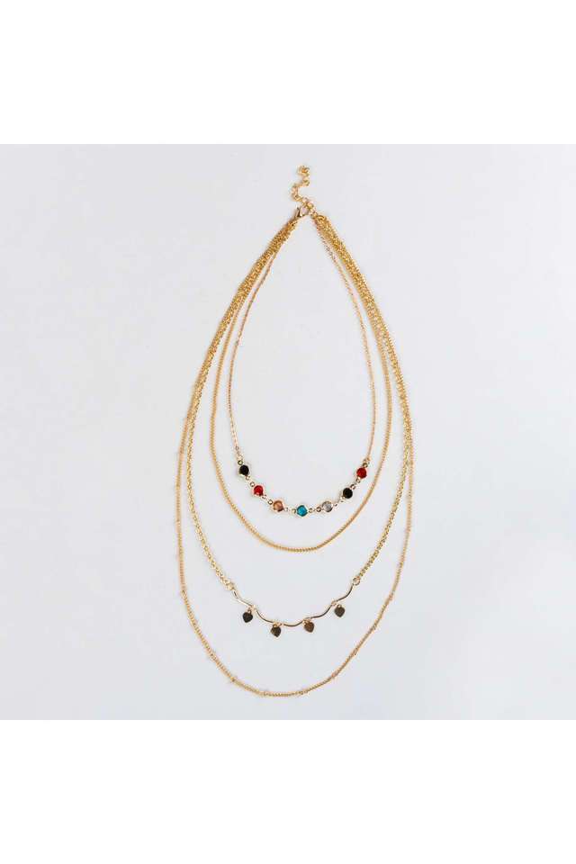 Attractive-Layered-Chain-Necklace-With-Fashionable-Pendants