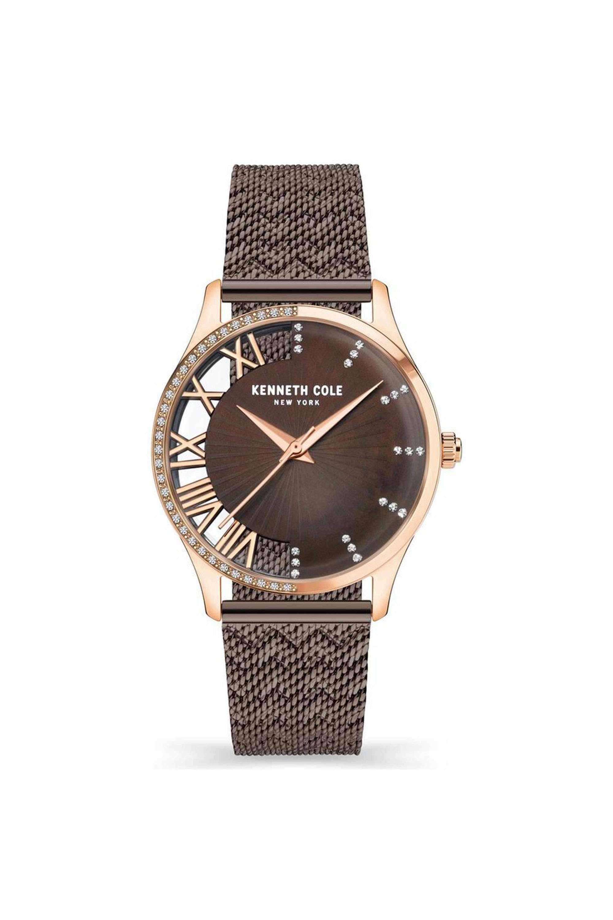 Perry-36-mm-Quartz-Analogue-Watch-For-Women---Brown-Dial-with-Brown-Stainless-Steel-Strap-(NEKCWLG2126104LD)