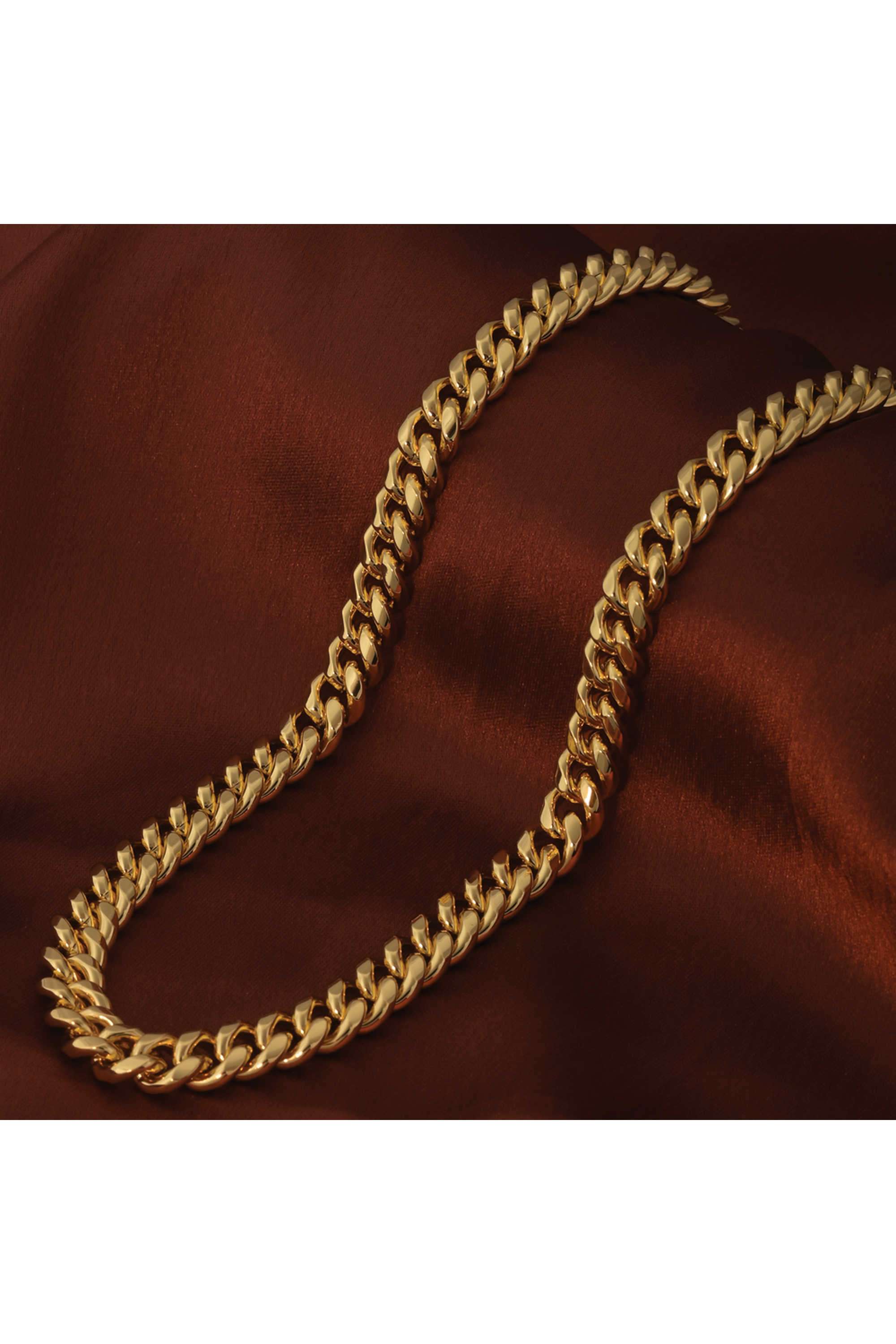 18K-Gold-Plated-Chunky-Cuban-Chain-Necklace-For-Womens-Waterproof-&-Anti-Tarnish