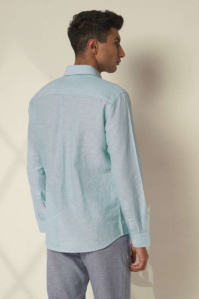Solid-Linen-Regular-Fit-Men-s-Casual-Wear-Shirt
