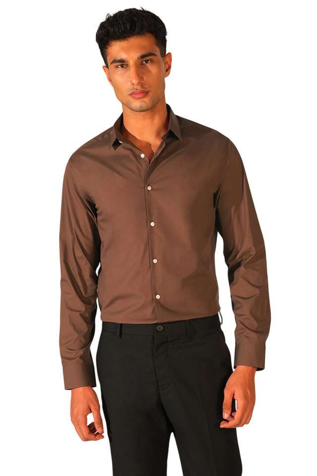 Solid-Cotton-Regular-Fit-Men-s-Casual-Shirt
