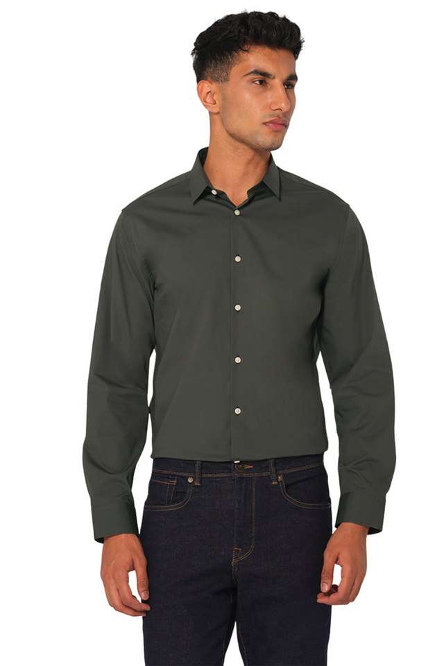 Solid-Cotton-Regular-Fit-Men-s-Casual-Shirt