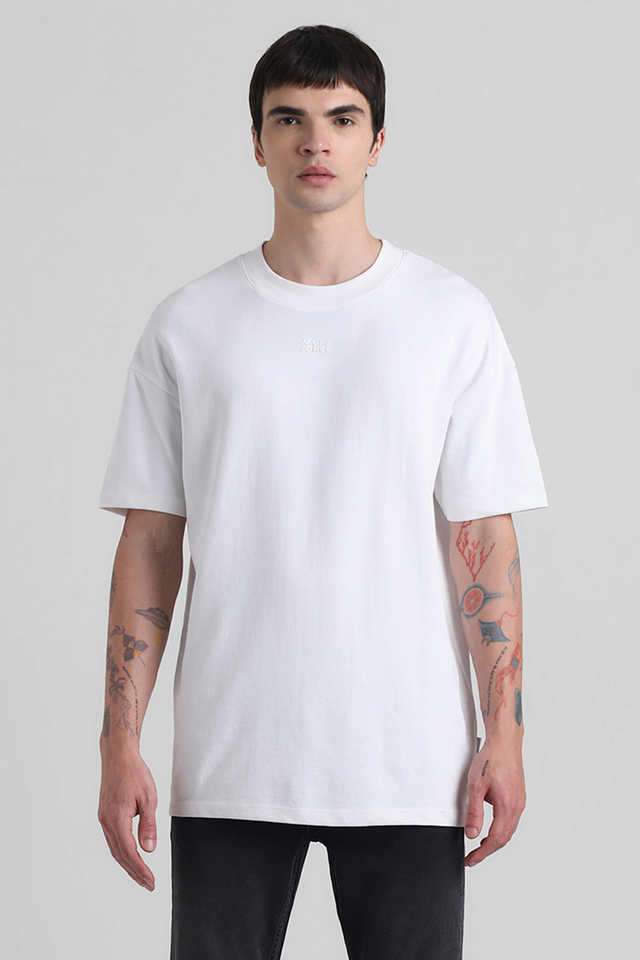 Solid-Cotton-Regular-Fit-Men-T-Shirt