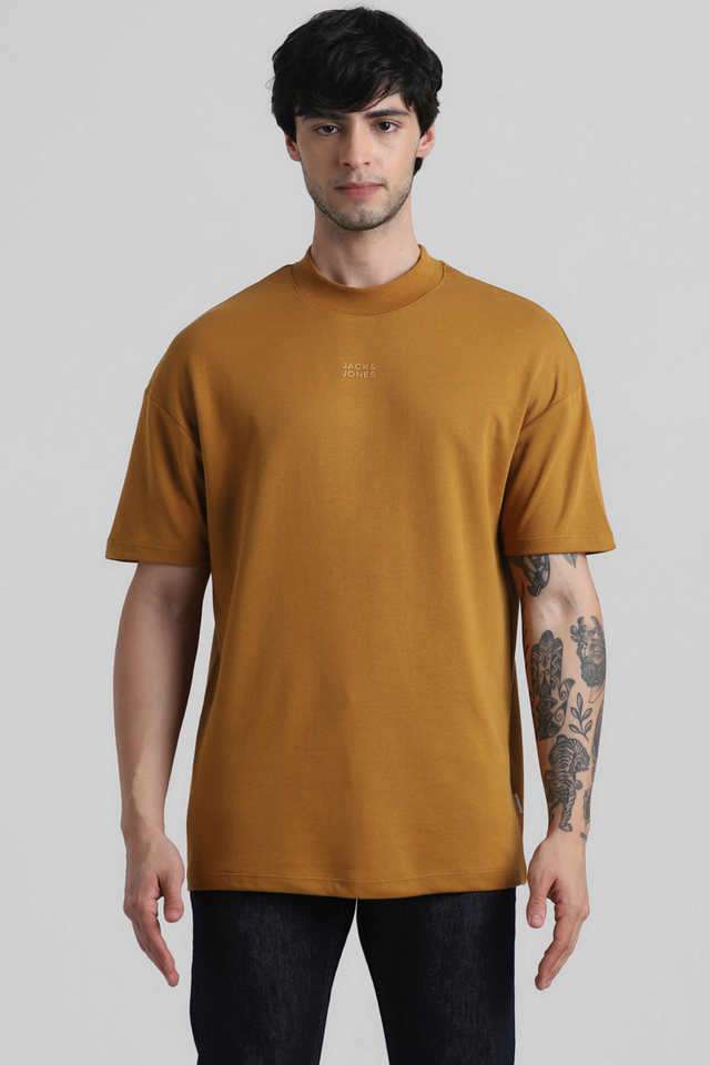 Solid-Cotton-Slim-Fit-Men-T-Shirt