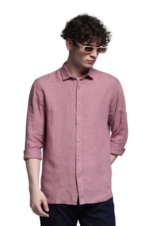 Solid-Linen-Regular-Fit-Men-s-Casual-Wear-Shirt