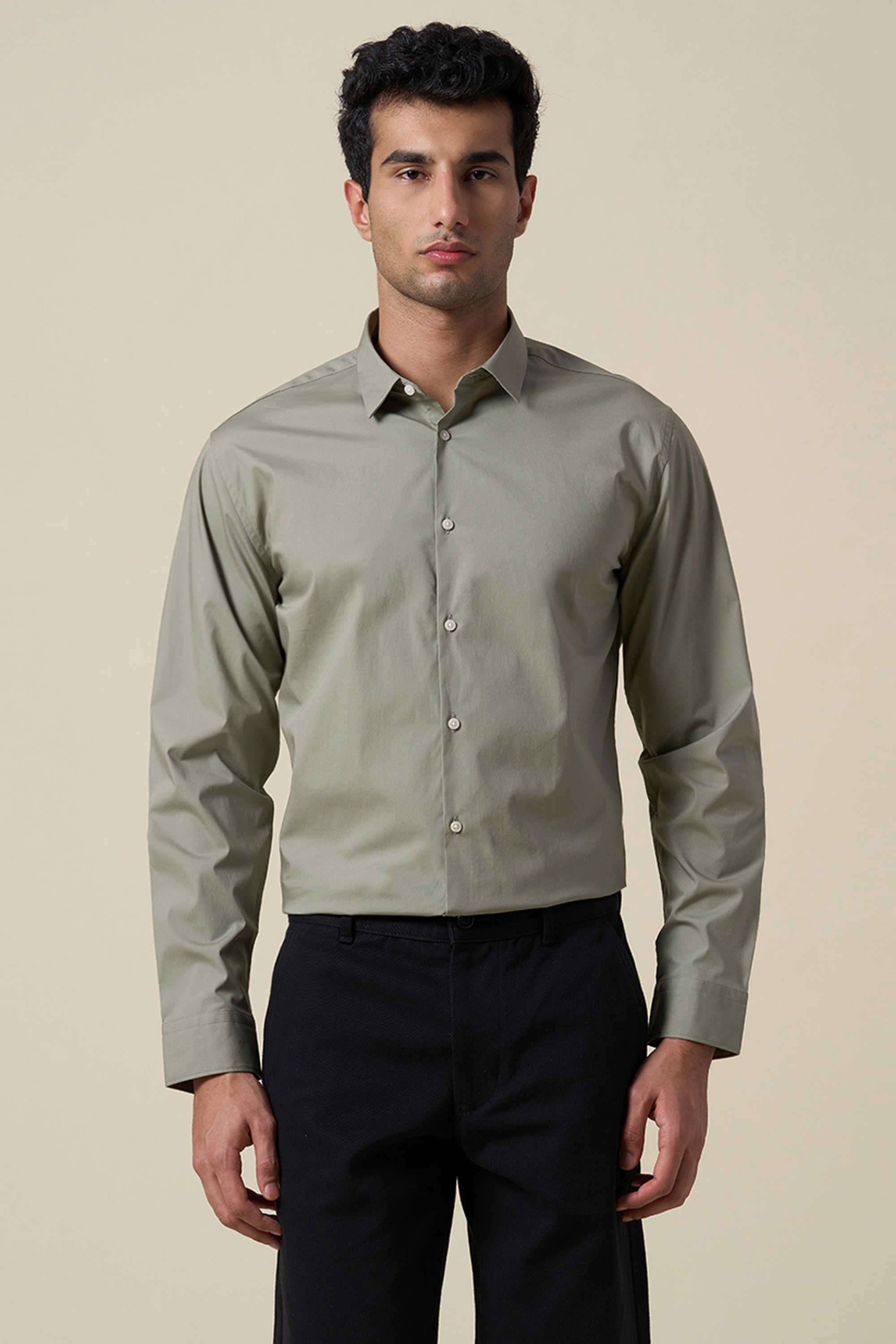 Solid-Cotton-Men-s-Casual-Wear-Shirt