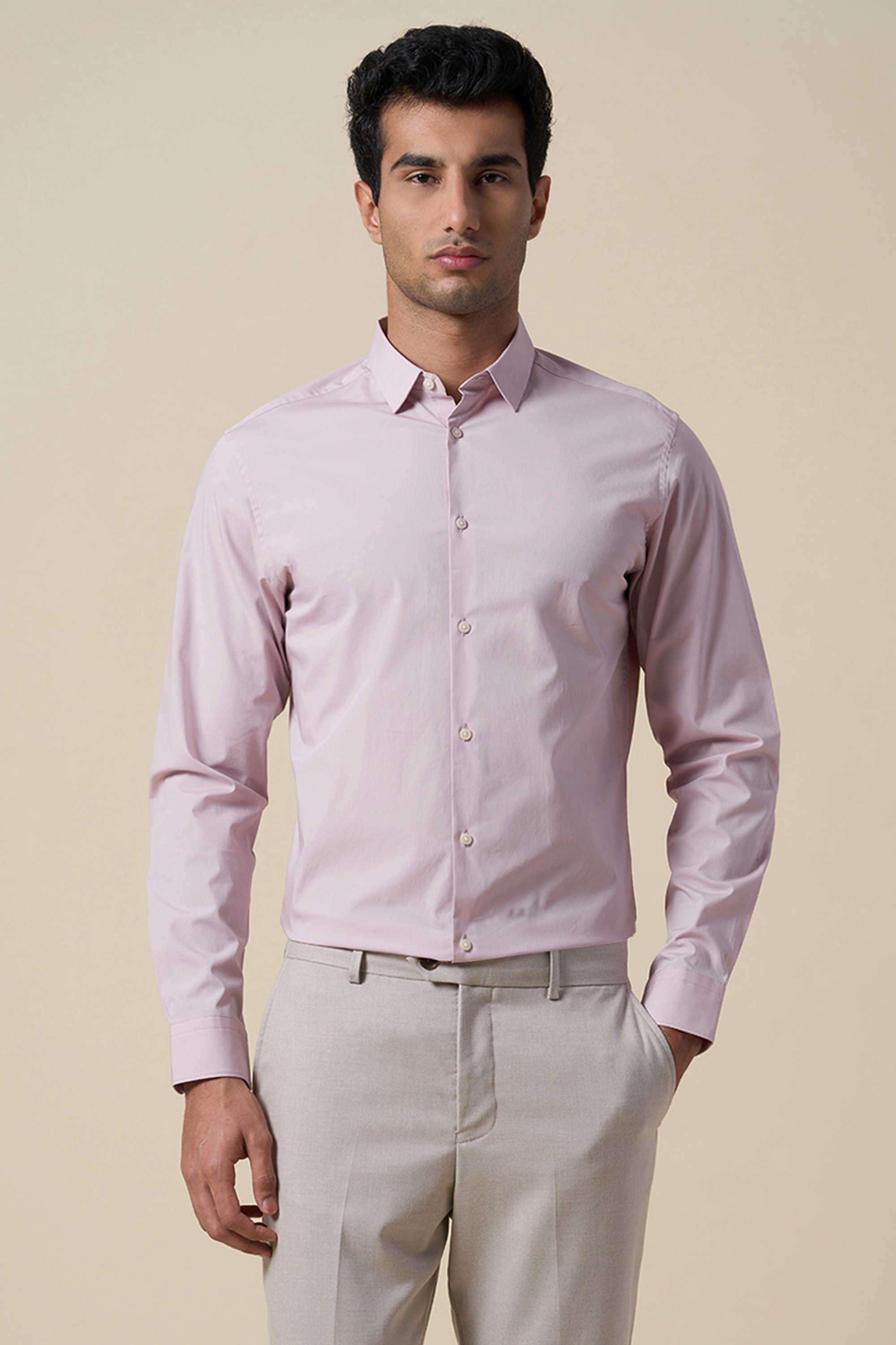 Solid-Cotton-Men-s-Casual-Wear-Shirt