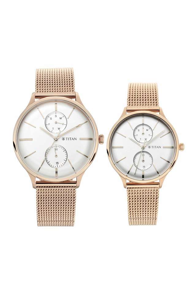 Modern-Bandhan-III-Silver-White-Dial-Multi-Function-Watches-for-Couple---9400394203WM01