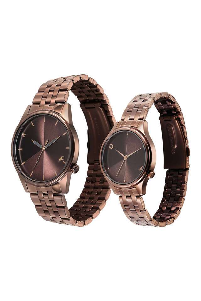 Mixmatched-3.0-49.5-mm-Brown-Dial-Metal-Analogue-Watch-For-Couple---33056296QM02P