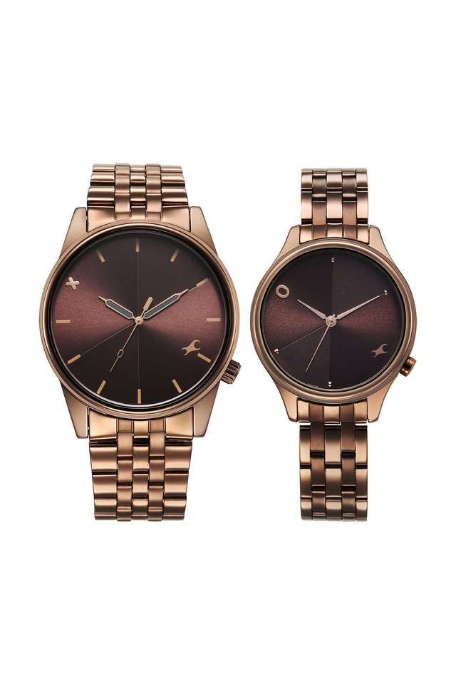 Mixmatched-3.0-49.5-mm-Brown-Dial-Metal-Analogue-Watch-For-Couple---33056296QM02P