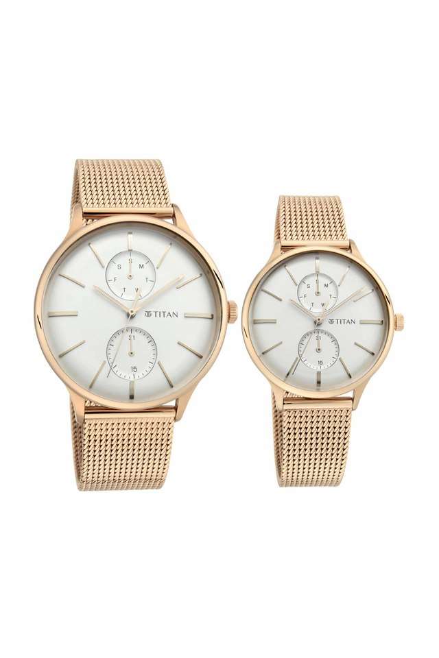Modern-Bandhan-III-Silver-White-Dial-Multi-Function-Watches-for-Couple---9400394203WM01