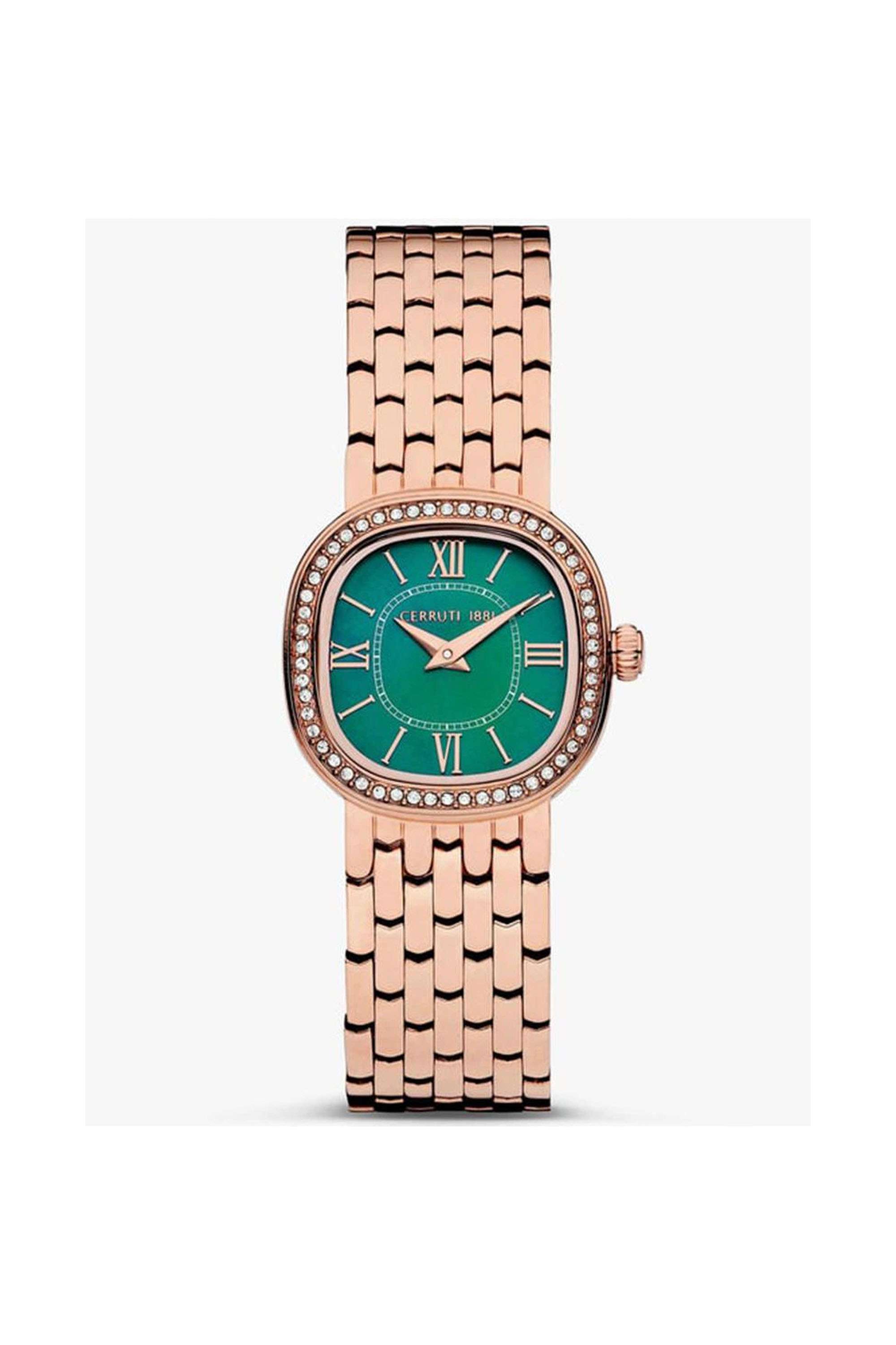 Gresta-34-mm-Quartz-Analogue-Watch-For-Women---Green-Dial-with-Rose-Gold-Stainless-Steel-Strap-(NTCECIG0008601W)