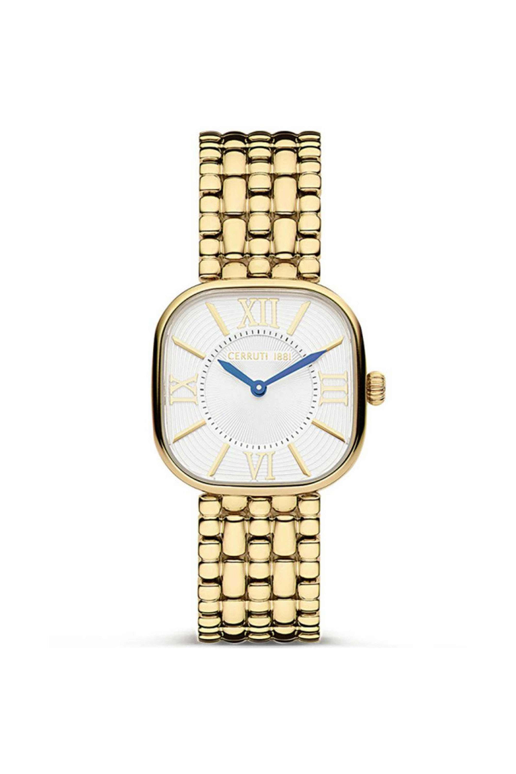 Casena-43-mm-Quartz-Analogue-Watch-For-Women---White-Dial-with-Gold-Stainless-Steel-Strap-(NTCECIG2225202W)