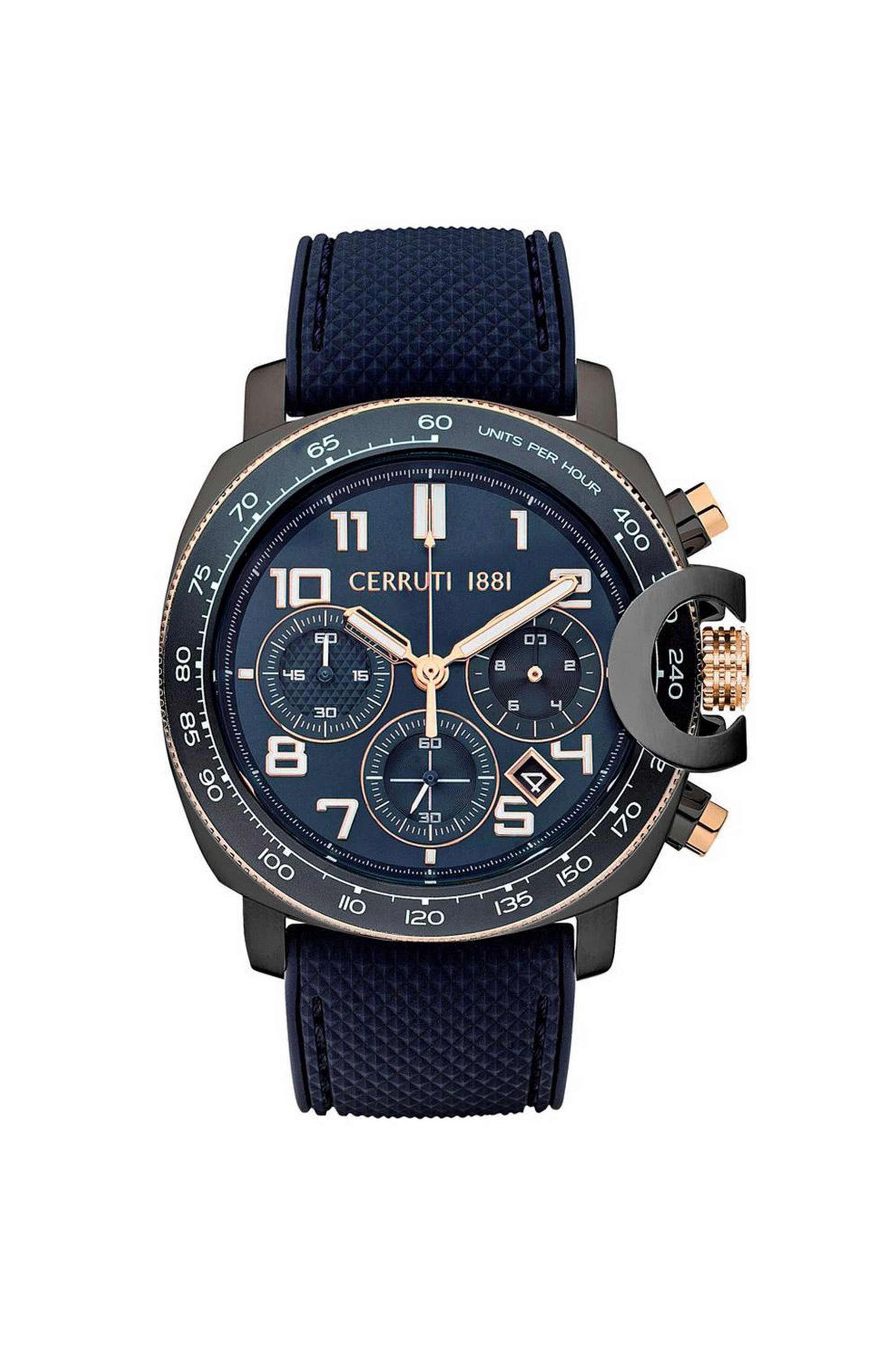 Positano-44-mm-Quartz-Analogue-Watch-for-Men---Blue-Dial-with-Blue-Silicone-Strap-(NTCECIGO2206801)