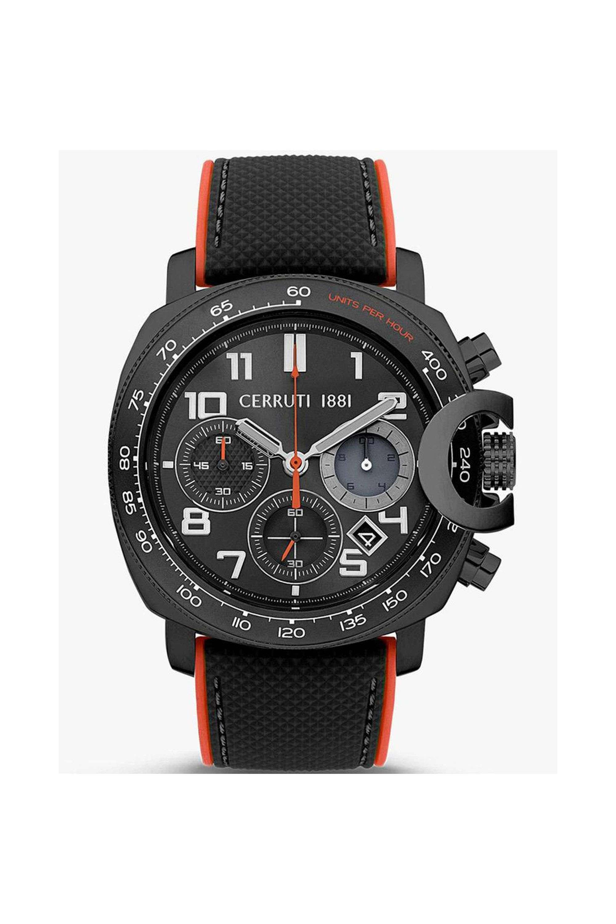 Positano-46-mm-Quartz-Analogue-Watch-for-Men---Black-Dial-with-Black-Silicone-Strap-(NTCECIGO2206805)