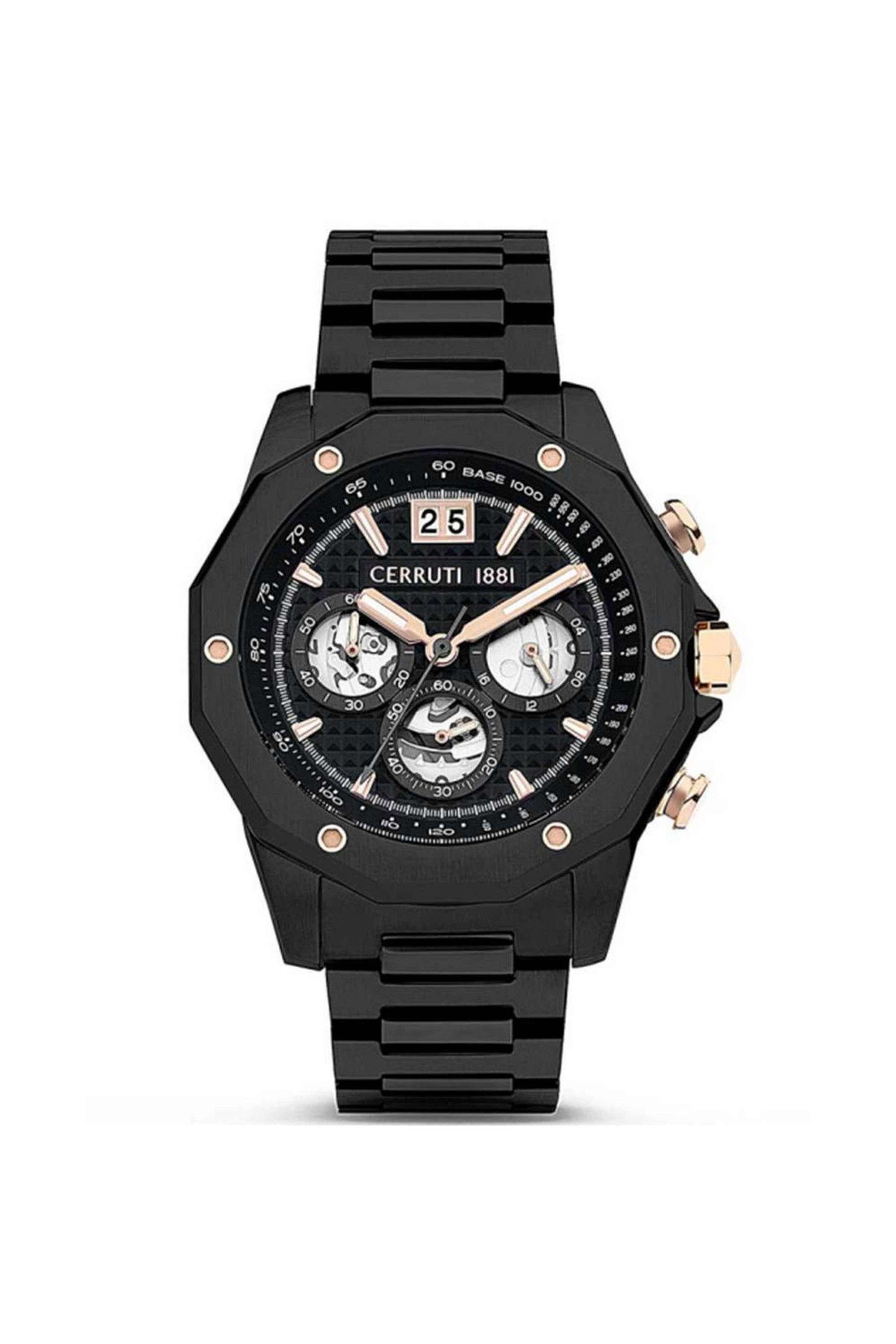Molveno-53-mm-Quartz-Analogue-Watch-for-Men---Black-Dial-with-Black-Stainless-Steel-Strap-(NTCECII2207402W)