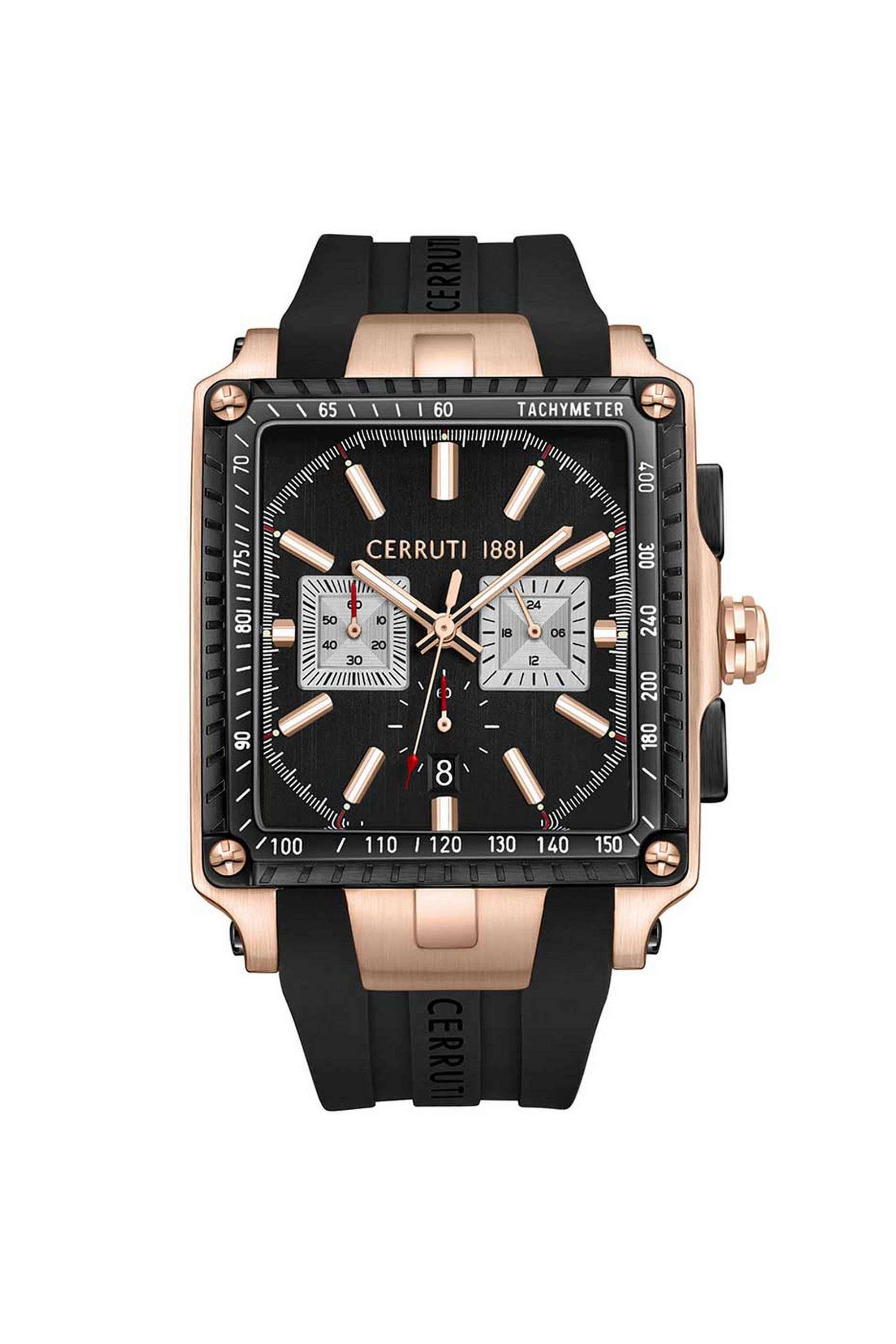FW23-42-mm-Quartz-Analogue-Watch-for-Men---Black-Dial-with-Black-Silicone-Strap-(NTCECIO0018810W)