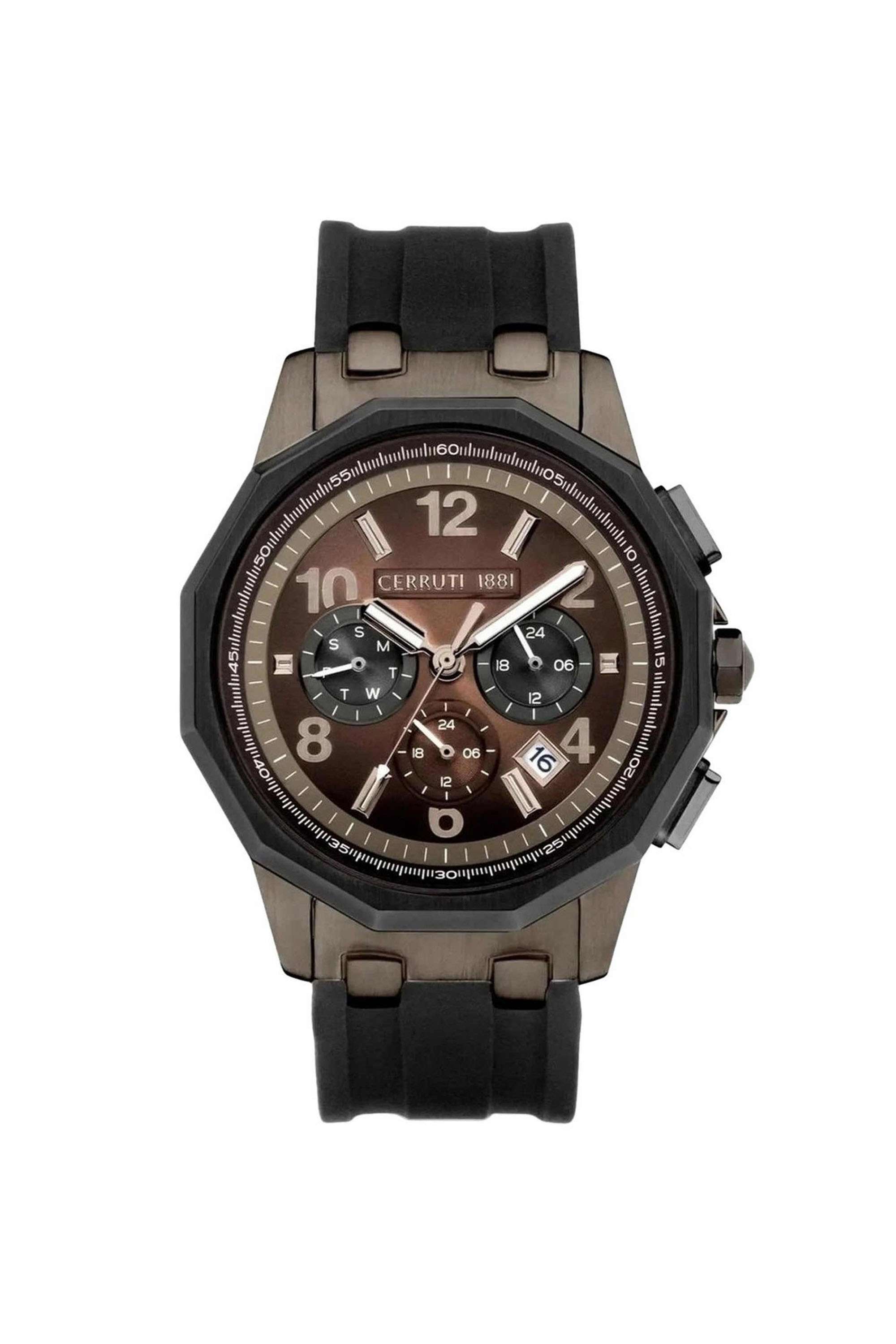 39-mm-Quartz-Analogue-Watch-for-Men---Brown-Dial-with-Black-Silicone-Strap-(NTCECIQ2224103W)