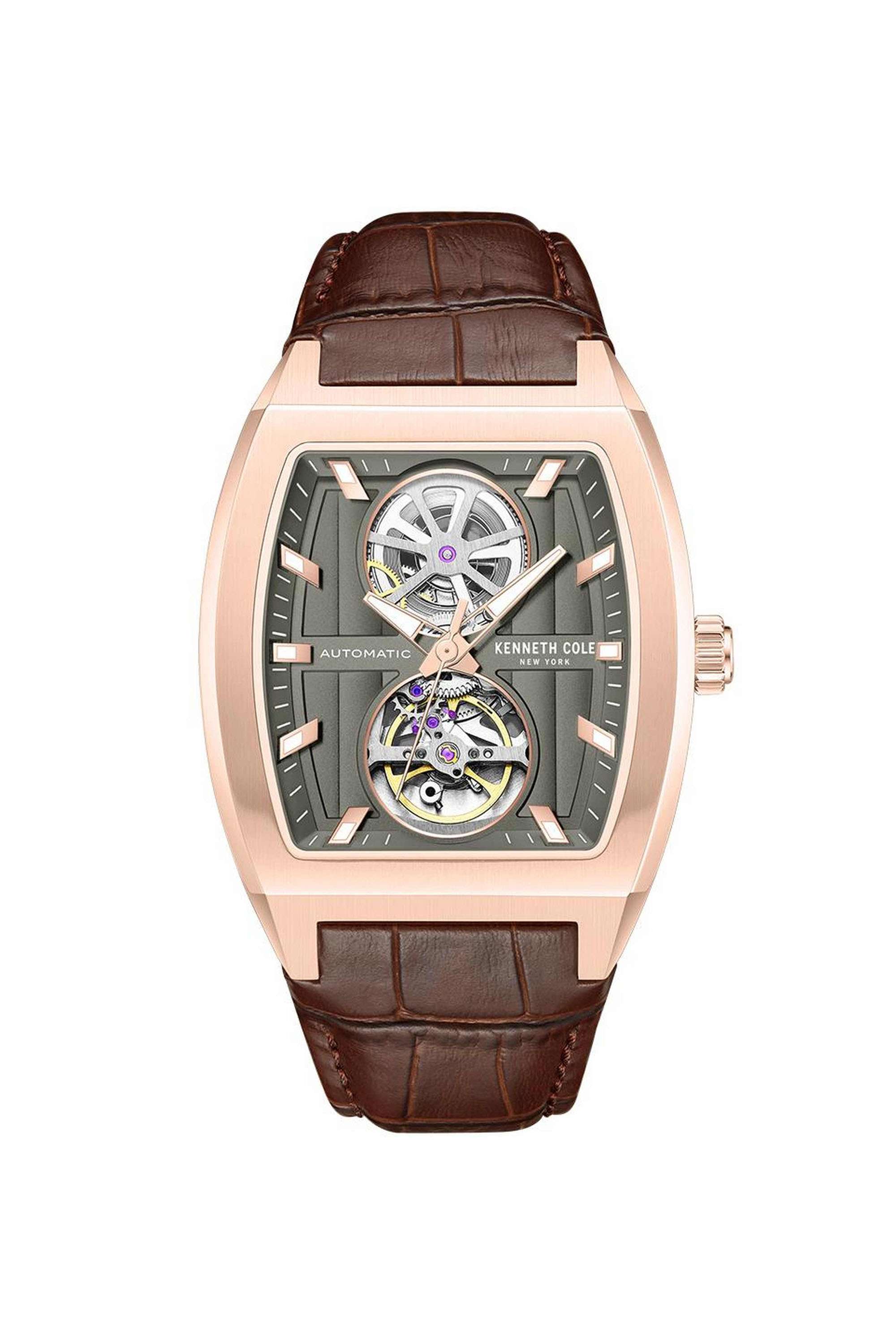 FW24-40-mm-Automatic-Analogue-Watch-for-Men---Grey-Dial-with-Brown-Leather-Strap-(KCWGX0058803MN)