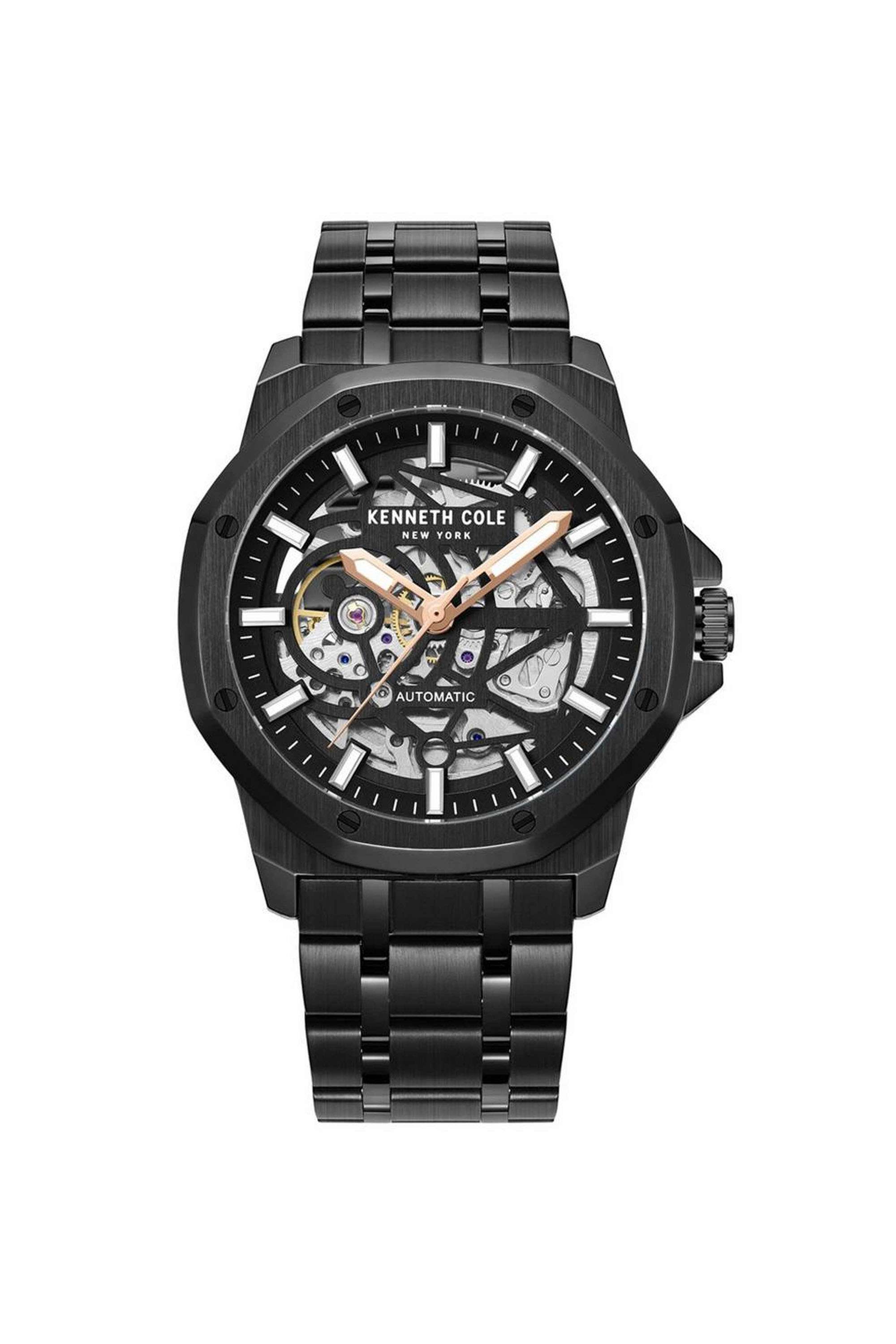 Museum-32-mm-Automatic-Analogue-Watch-for-Men---Black-Dial-with-Black-Stainless-Steel-Strap-(NTKCGY2232904MN)