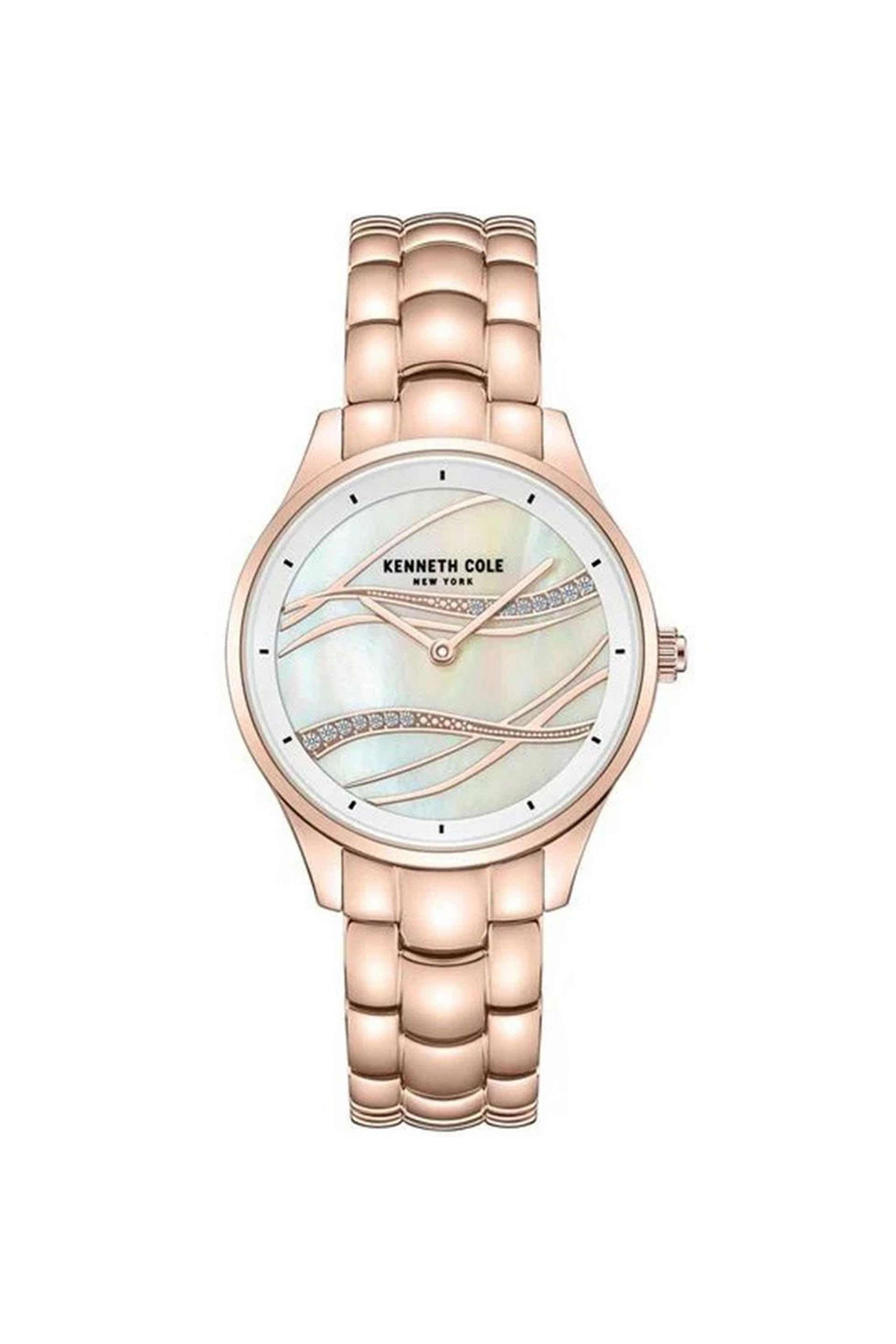 50-mm-Quartz-Analogue-Watch-For-Women---White-Dial-with-Rose-Gold-Stainless-Steel-Strap-(KCWLG0047801LD)
