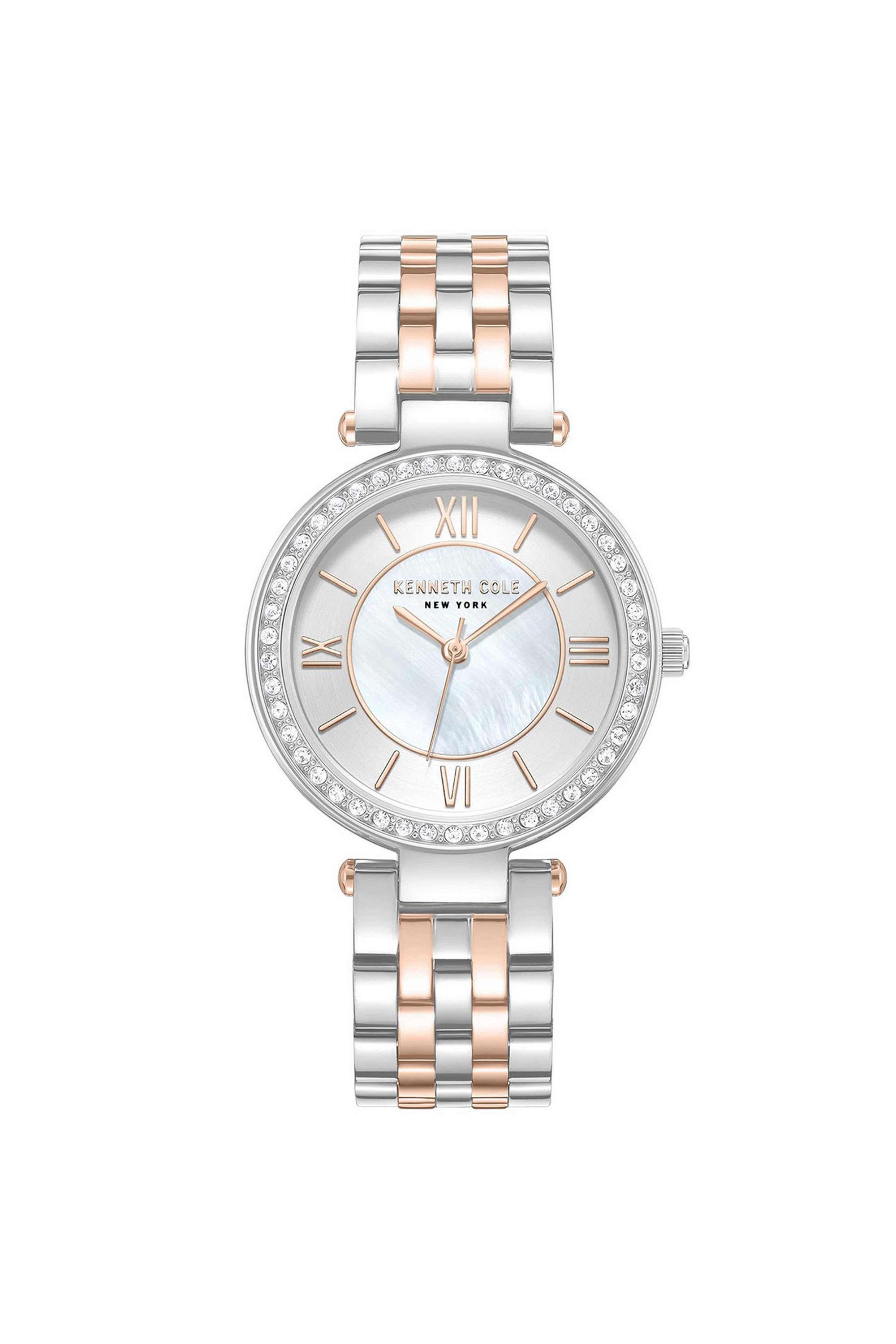 38.7-mm-Quartz-Analogue-Watch-For-Women---White-Dial-with-Two-Tone-Stainless-Steel-Strap-(KCWLG0062203LD)
