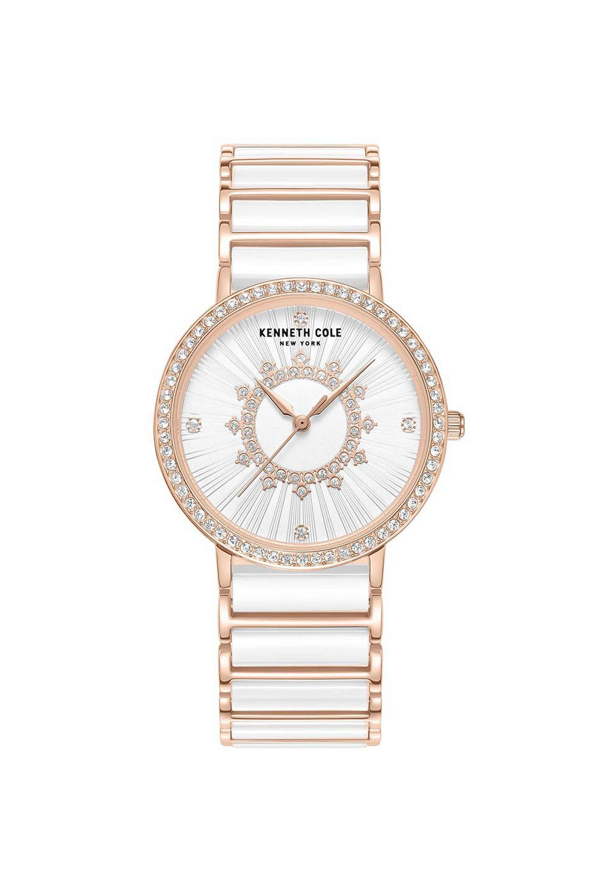 FW24-36-mm-Quartz-Analogue-Watch-For-Women---White-Dial-with-Two-Tone-Stainless-Steel-&-Ceramic-Strap-(KCWLG0062601LD)