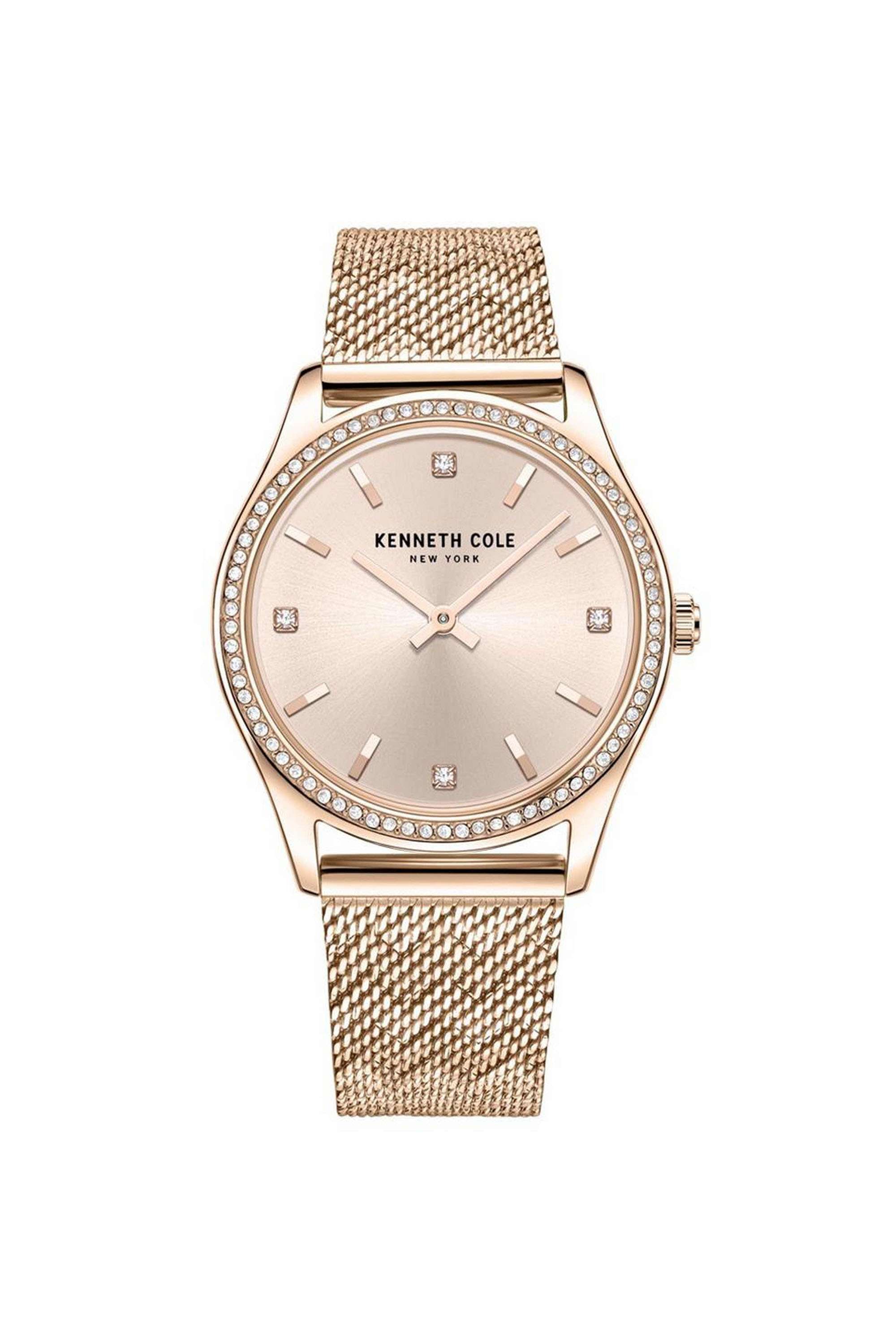 Modern-Classic-34-mm-Quartz-Analogue-Watch-For-Women---Rose-Gold-Dial-with-Rose-Gold-Stainless-Steel-Strap-(NTKCLG2222802LD)