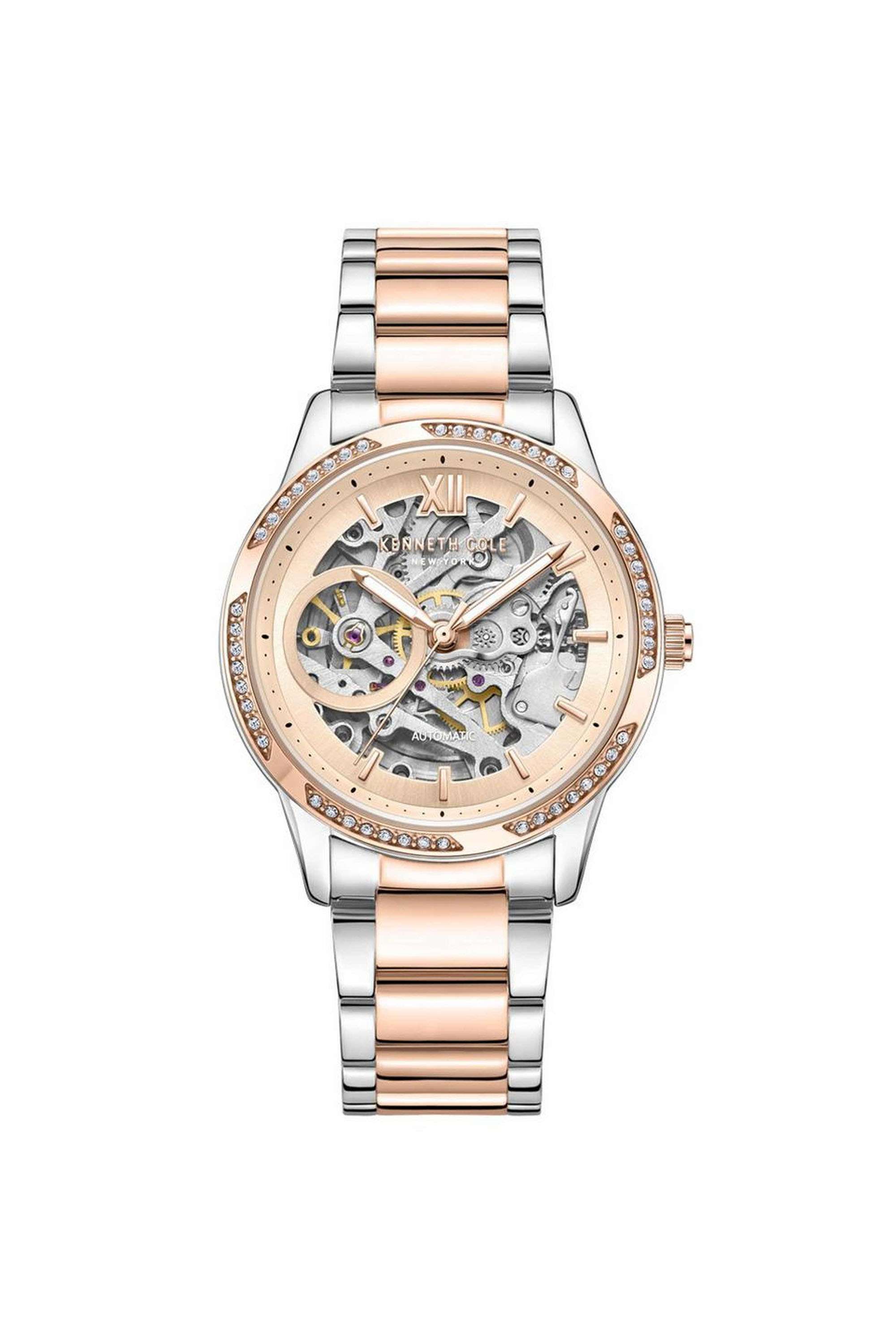 Fawn-40-mm-Automatic-Analogue-Watch-For-Women---Multicolour-Dial-with-Two-Tone-Stainless-Steel-Strap-(NTKCLL0016402LD)