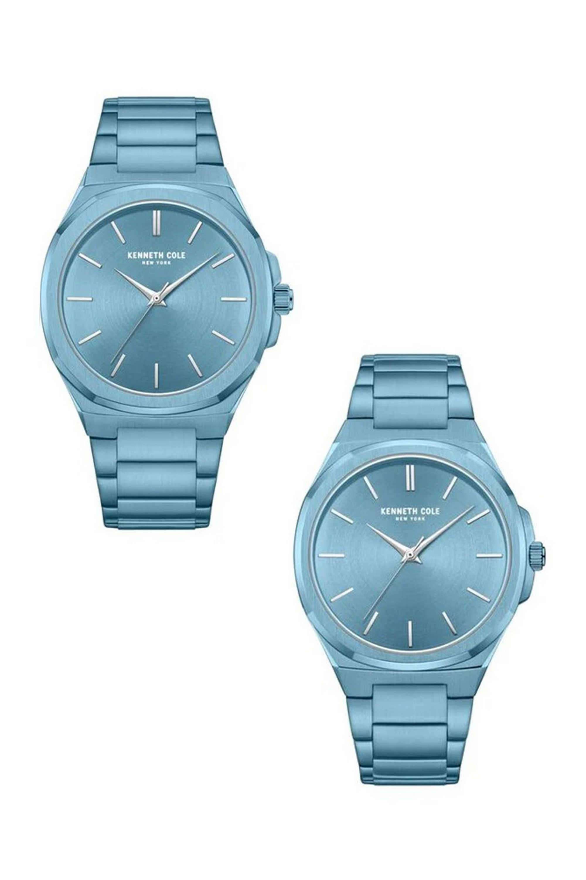 41-mm-Quartz-Analogue-Watch-for-Couple---Blue-Dial-with-Blue-Stainless-Steel-Strap-(NTKCWGG0049302GLPA)