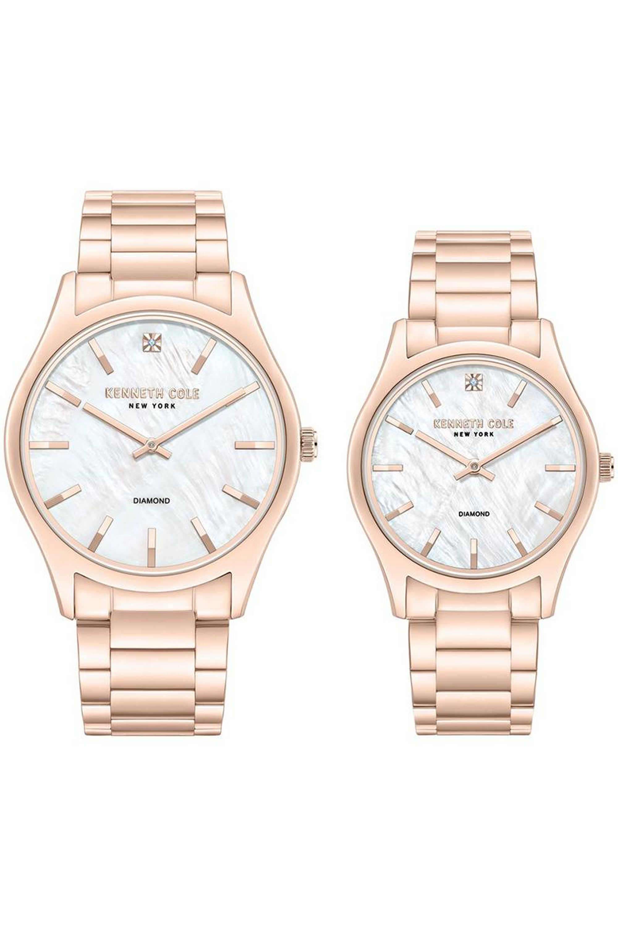 New-York-44-mm-Quartz-Analogue-Watch-for-Couple---Rose-Gold-Dial-with-Rose-Gold-Stainless-Steel-Strap-(KCWGG0049601GLPA)