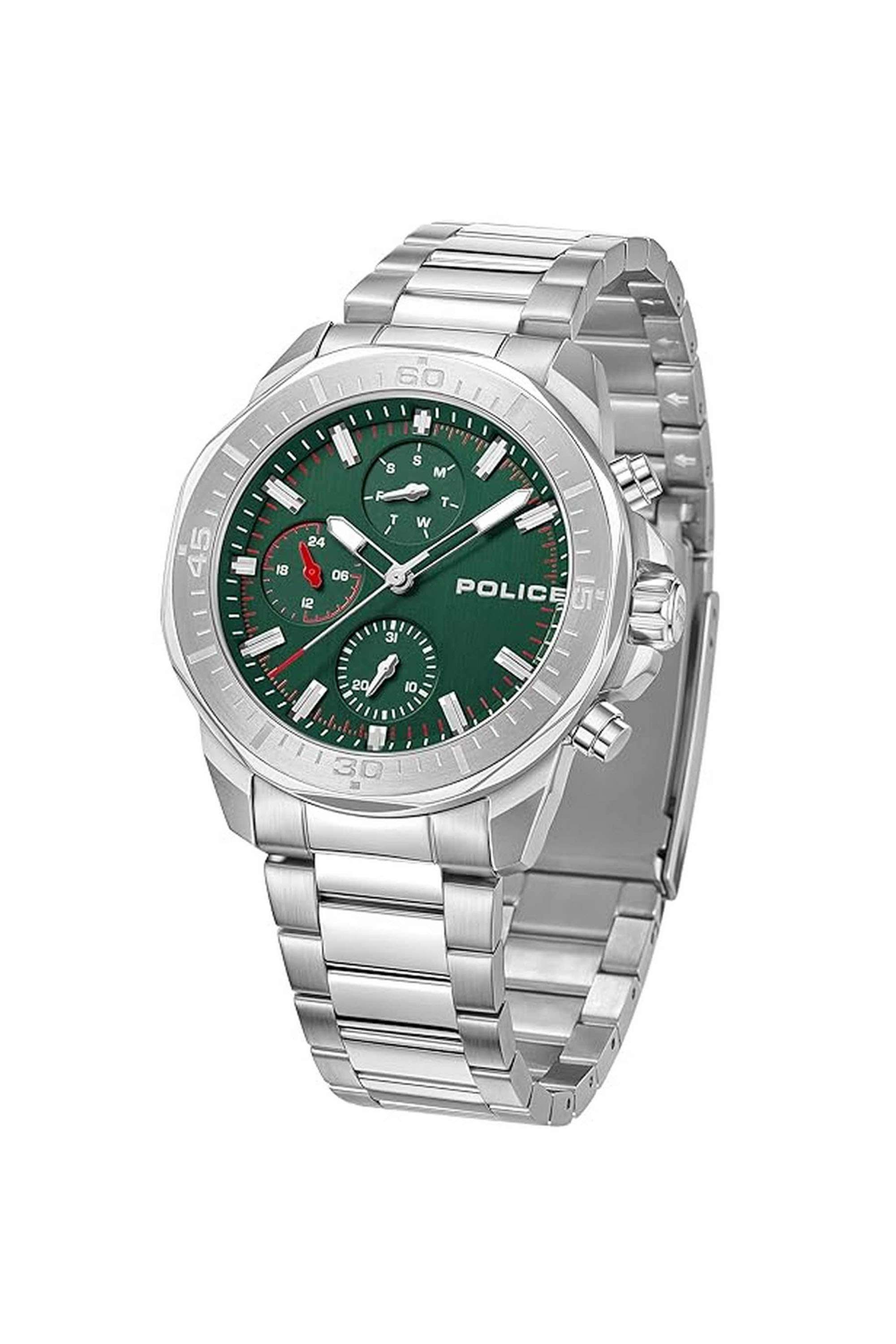 Analogue-Quartz-Watch-For-Men-s---Green-Dial-with-Silver-Stainless-Steel-Strap-(NTPLPWGK0039903)