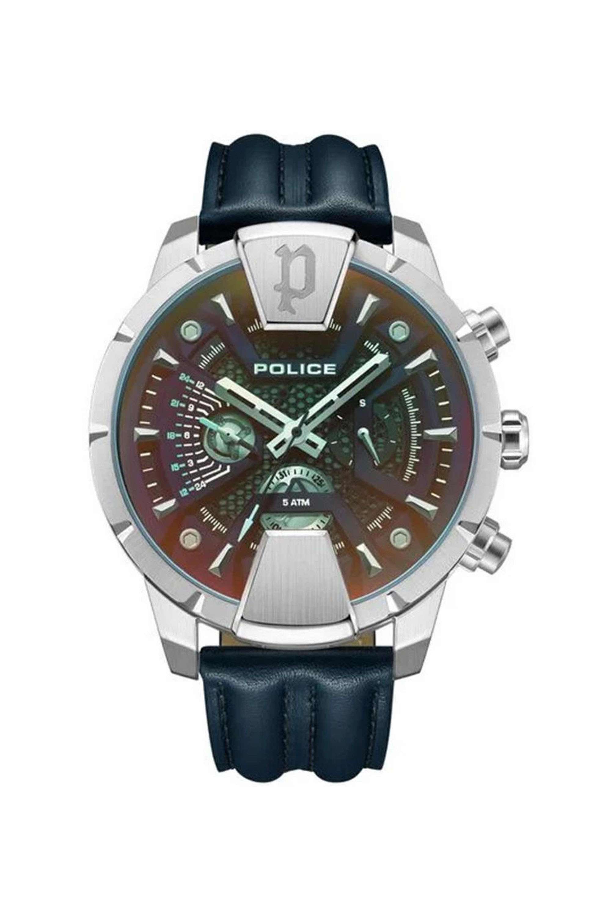 Huntley-44-mm-Analogue-Quartz-Watch-For-Men-s---Blue-Dial-with-Blue-Leather-Strap-(NTPLPWJF2203708)